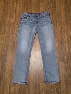 Womens Silver Jeans Co Curvy High Slim Straight High Rise Size 14x31 Blue Denim